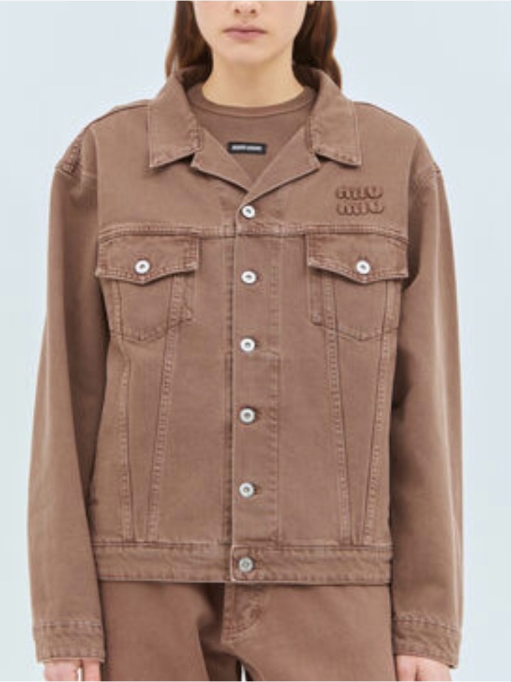 Miu Miu Chocolate Brown Denim Jacket